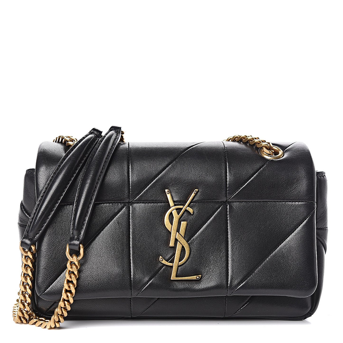 Lambskin Patchwork Monogram Small Jamie Black