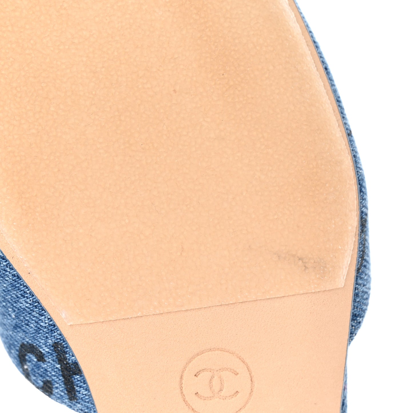 Denim Cap Toe CC Slingback Flats 37 Light Blue Multicolor