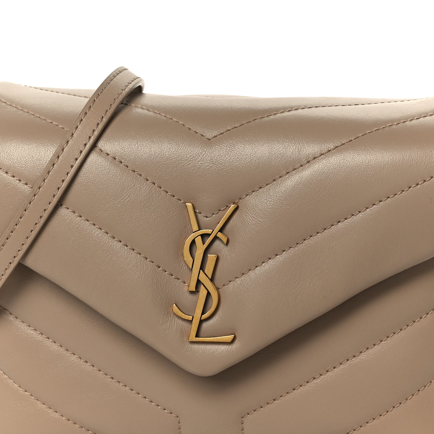 Calfskin Y Quilted Monogram Toy Loulou Crossbody Bag Dark Beige
