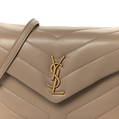 Saint Laurent Calfskin Y Quilted Monogram Toy Loulou Crossbody Bag Dark Beige 9 of 11