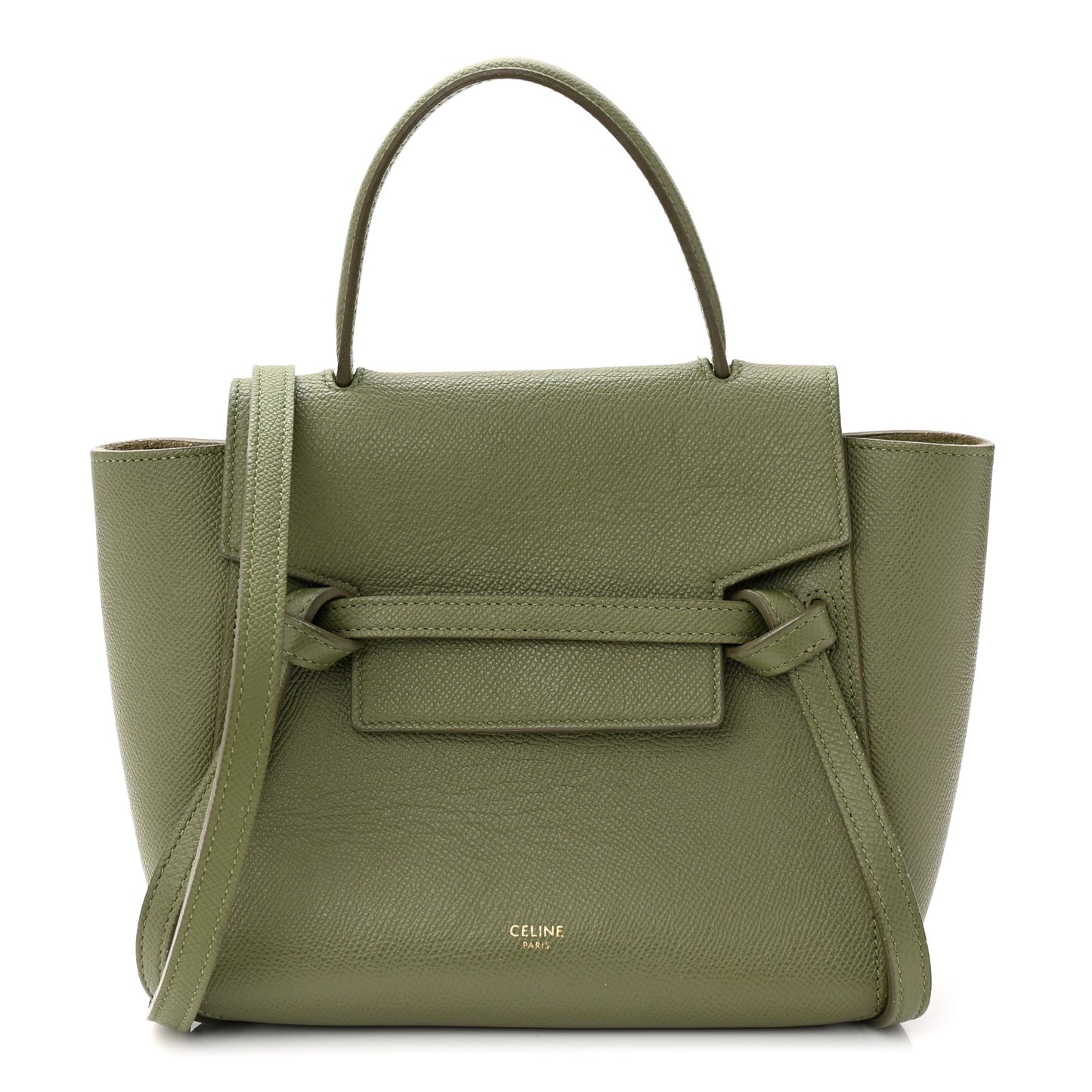 Grained Calfskin Nano Belt Bag Army Green