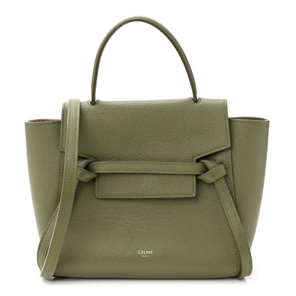 Celine Grained Calfskin Nano Belt Bag Army Green 1 of 10
