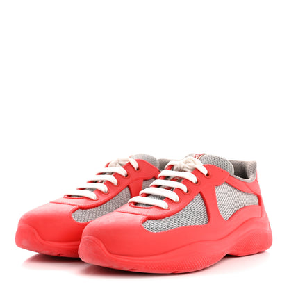 Prada Soft Rubber Mesh Womens America's Cup Sneakers 38 Red 4 of 10