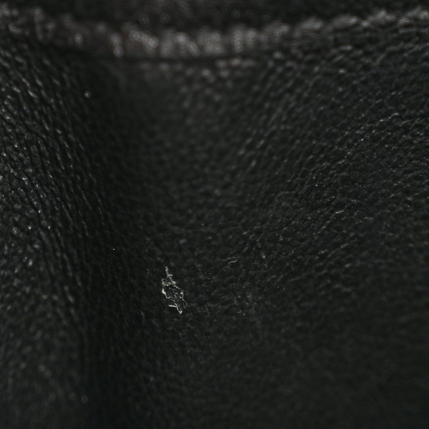 Lambskin Matelasse Chevron Monogram Compact Tri Fold Wallet Black
