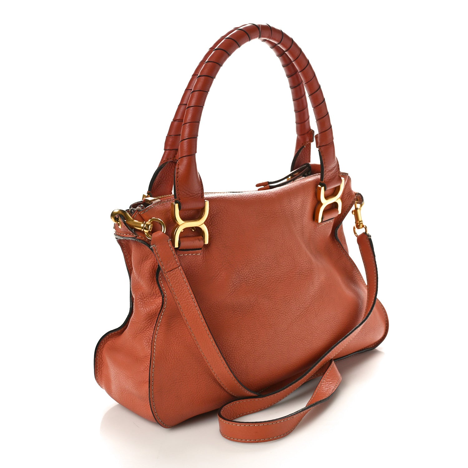 Chloe Calfskin Medium Marcie Satchel Coral 3 of 14