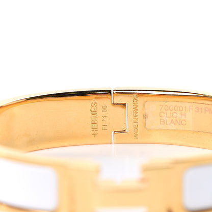 Hermes Enamel Narrow Clic Clac H Bracelet PM White 5 of 6