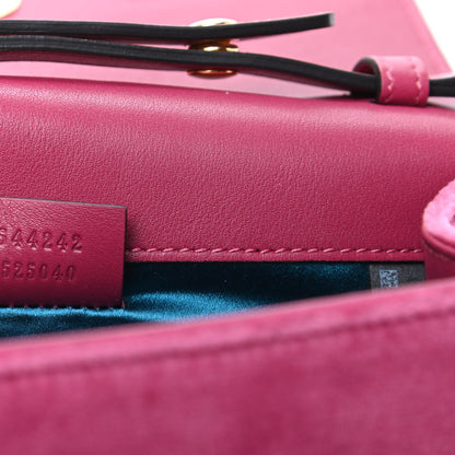 Gucci Velvet Crystal Square G Shoulder Bag Light Raspberry Rose 7 of 9