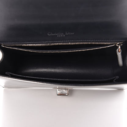 Christian Dior Metallic Patent Micro-Cannage Medium Diorama Flap Bag Silver 7 of 15