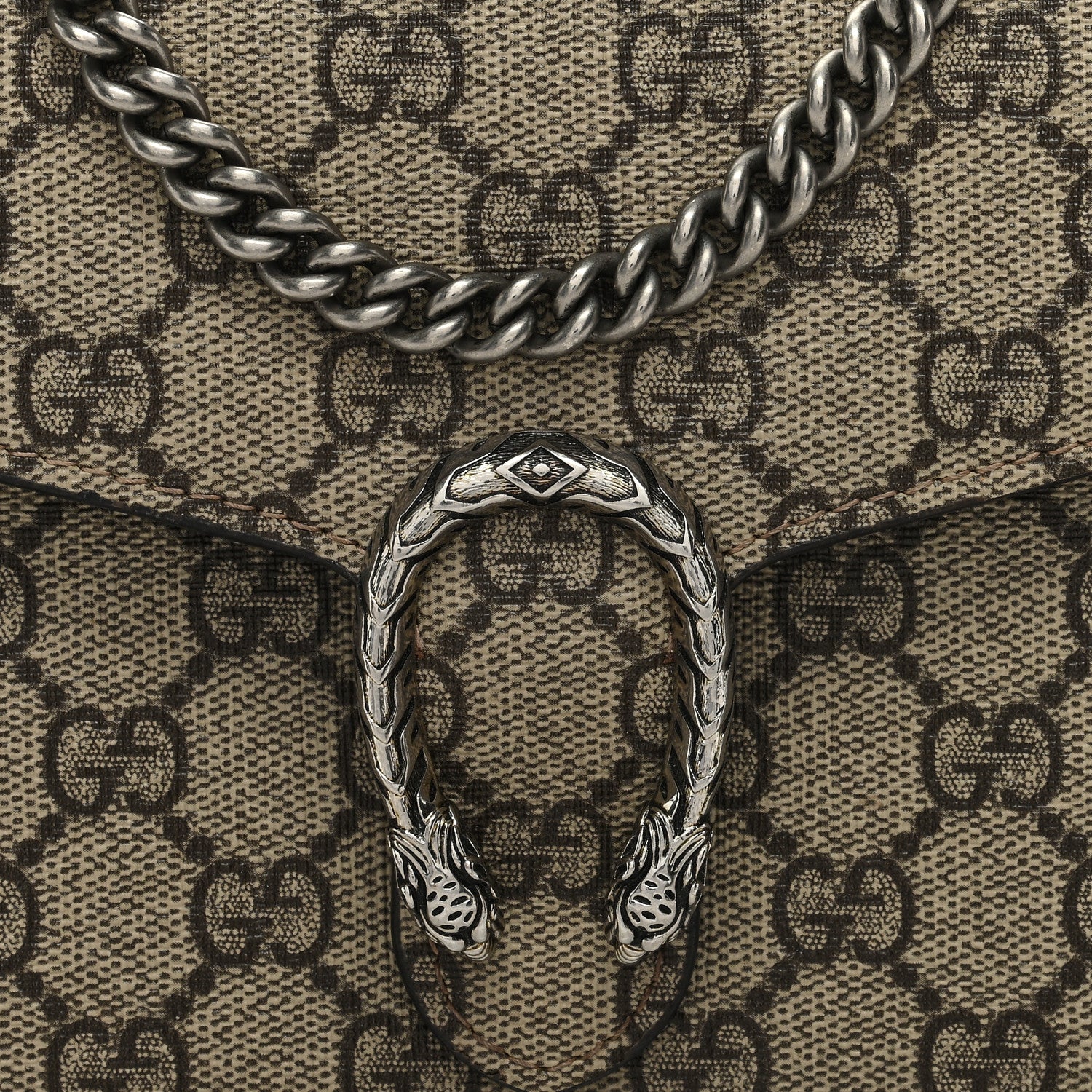 Gucci GG Supreme Monogram Mini Dionysus Chain Wallet Beige Taupe 7 of 9