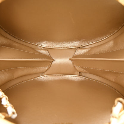 Chanel Lambskin Round Clutch With Chain White 5 of 12