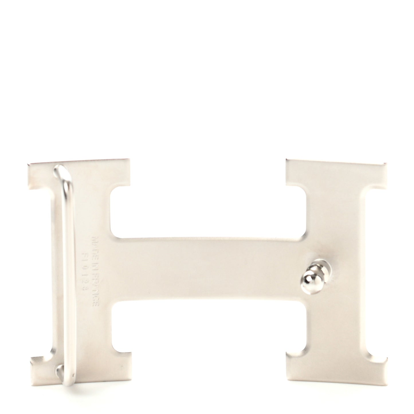 Polished Palladium 32mm H Belt Buckle Silver