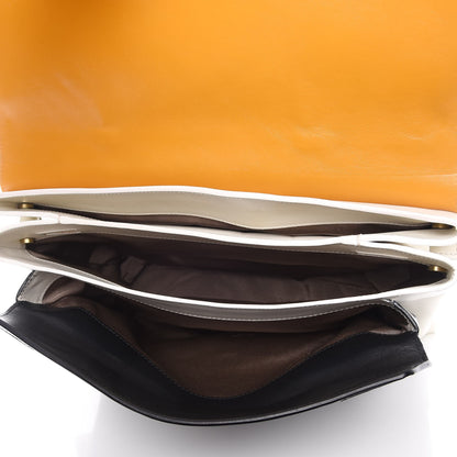 Lanvin Smooth Calfskin Colorblock Top Handle Shoulder Bag Black 5 of 11