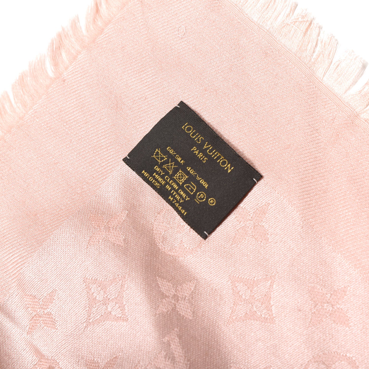 Louis Vuitton Silk Wool Monogram Shawl Rose 2 of 3
