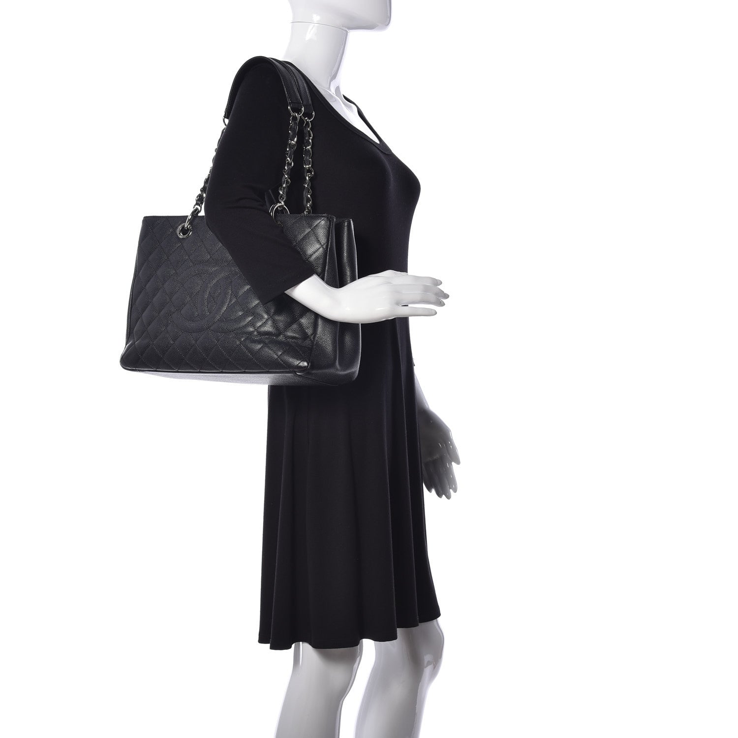Chanel Caviar Quilted Grand Shopping Tote GST Black 2 of 9