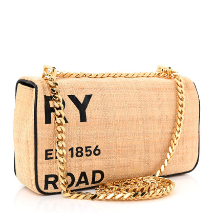 Burberry Raffia Horseferry Print Small Lola Bag Tan 3 of 10