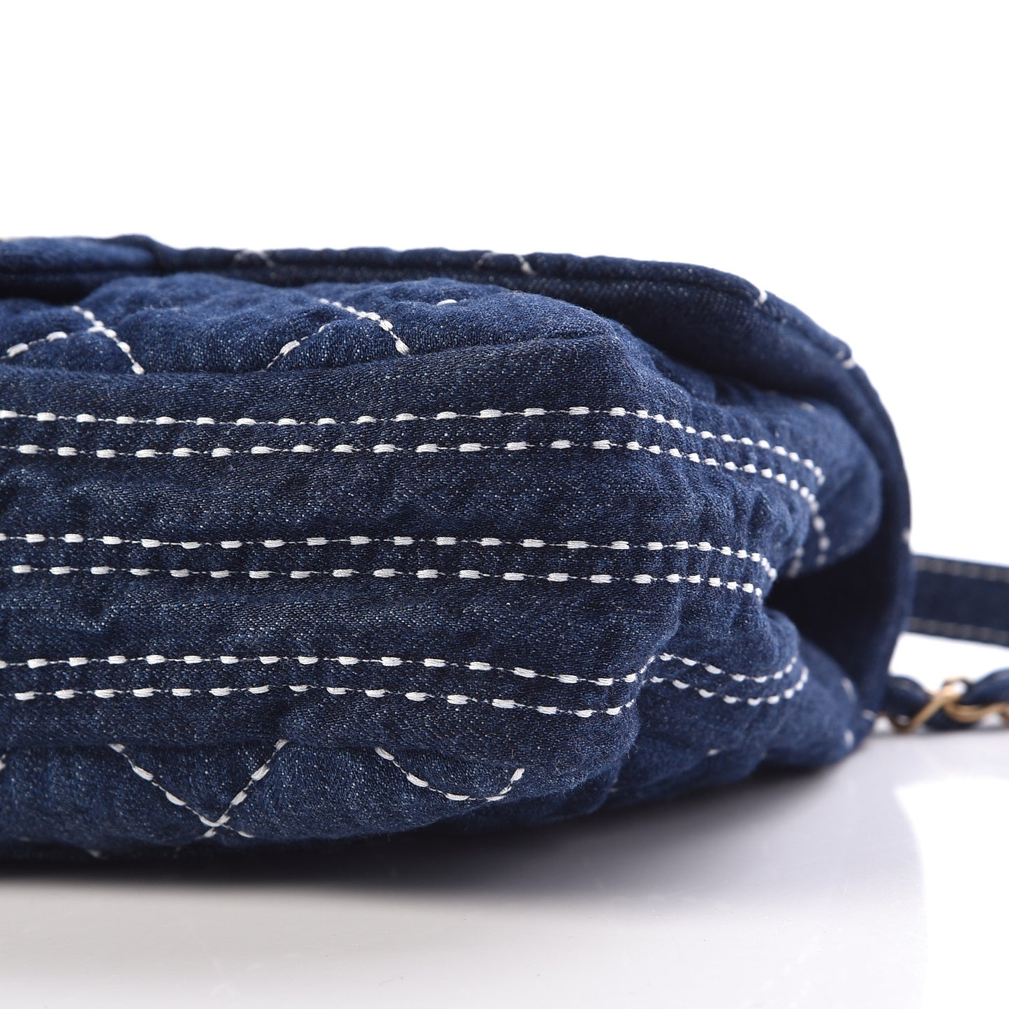 Denim Quilted Medium Denim Trip Single Flap Blue