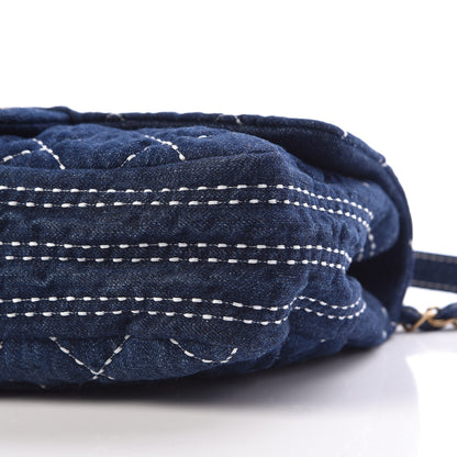 Chanel Denim Quilted Medium Flap Blue 9 of 10