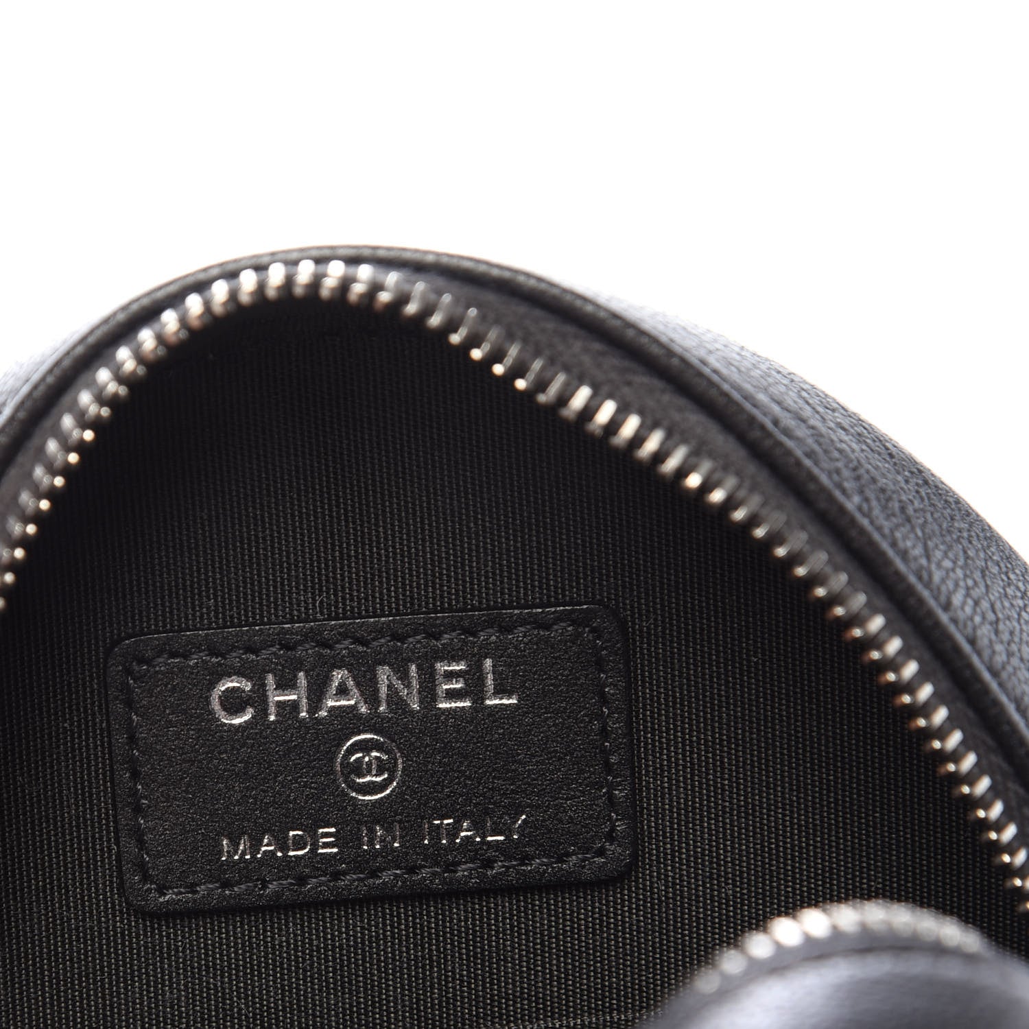 Chanel Goatskin Camellia Quilted Round Clutch With Chain Grey 6 of 10