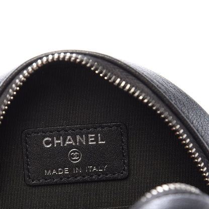 Chanel Goatskin Camellia Quilted Round Clutch With Chain Grey 6 of 10