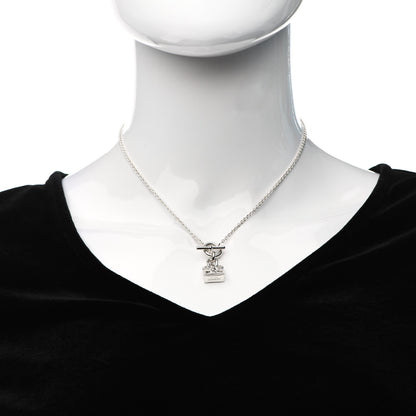 Hermes Sterling Silver Birkin Amulette Pendant Necklace 2 of 6