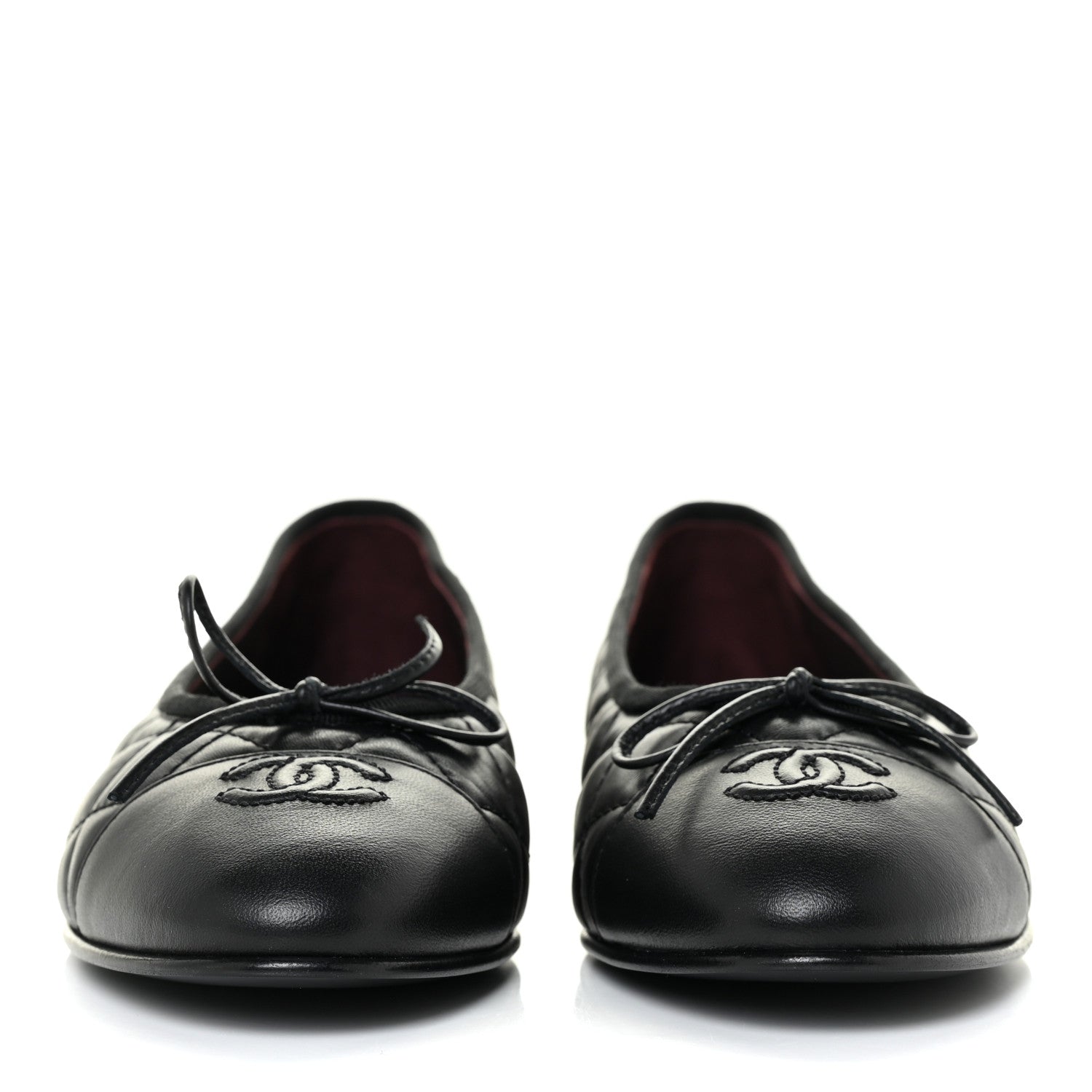 Chanel Lambskin Quilted Ballerina Flats 38 Black 2 of 10
