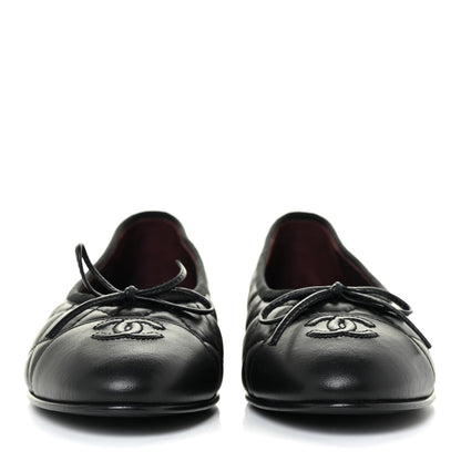 Chanel Lambskin Quilted Ballerina Flats 38 Black 2 of 10