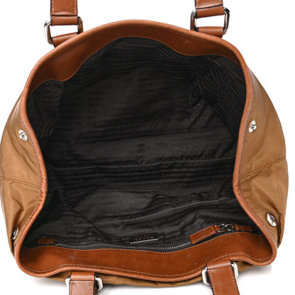 Prada Nylon Calfskin Shoulder Bag Tobacco Sughero 4 of 4