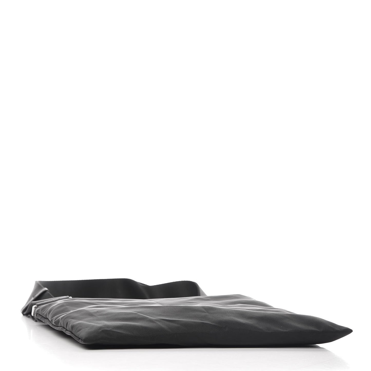 Nylon Flat Messenger Bag Black