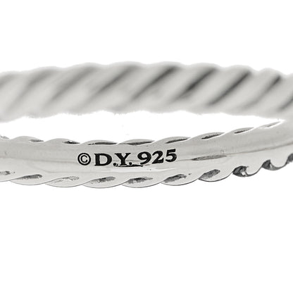 David Yurman Sterling Silver Diamond Pave Cable Classics Oval Ring 50 5.5 4 of 4