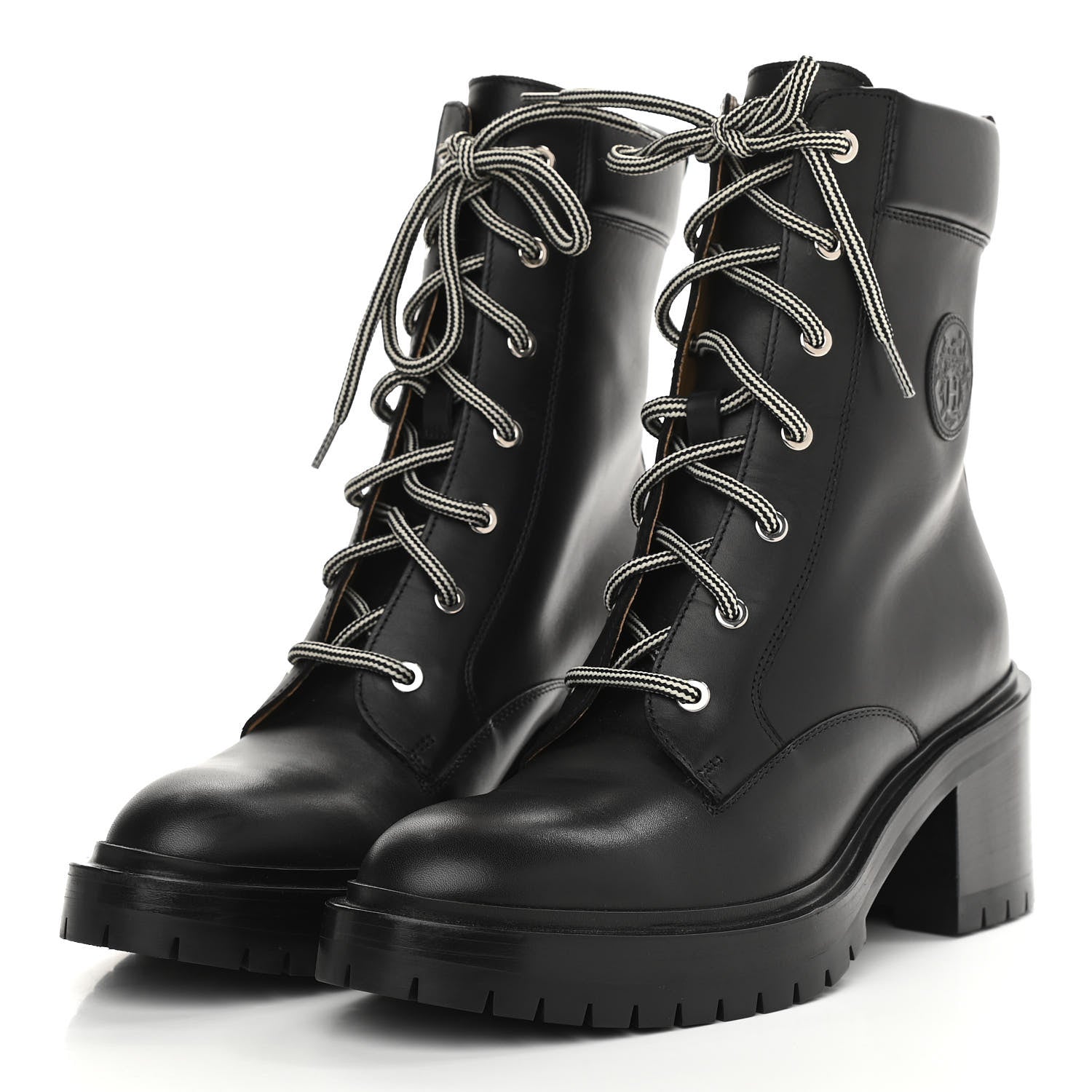 Hermes Calfskin Bridge Ankle Boots 39 Black 3 of 8