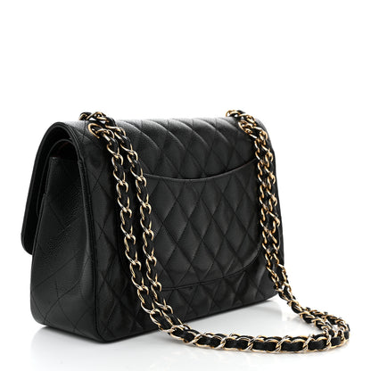 Chanel Caviar Quilted Jumbo Double Flap Black 3 of 12