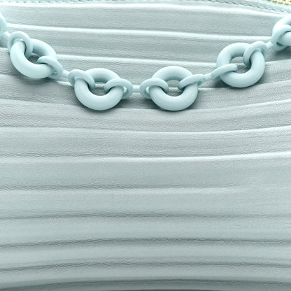 Loewe Lambskin Pleated Bracelet Pouch Chain Shoulder Bag Aquamarine 8 of 10
