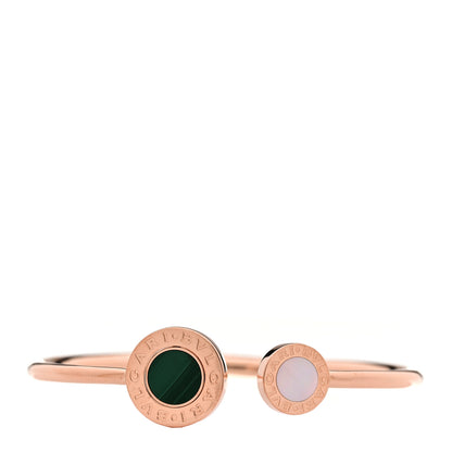 Bulgari 18K Rose Gold Mother of Pearl Malachite Black Onyx BVLGARI BVLGARI Flip Cuff Bracelet S 1 of 5