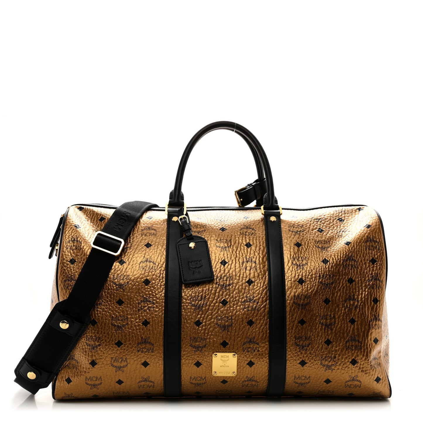 Metallic Visetos Traveler Weekender Duffle Bag Gold