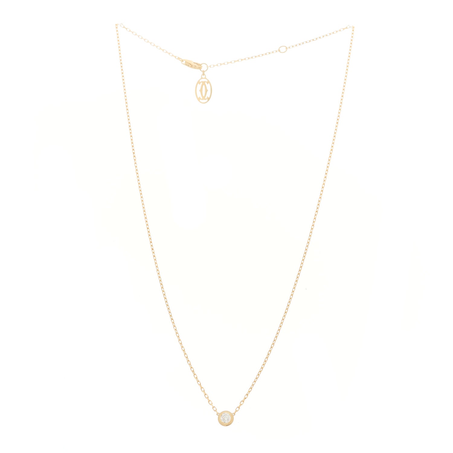 Cartier 18K Yellow Gold Diamond LM D'Amour Pendant Necklace 3 of 6