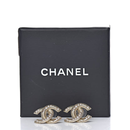 Chanel Pearl CC Earrings Gold 6 of 6