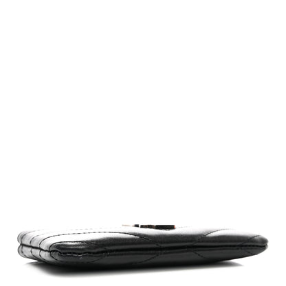 Saint Laurent Calfskin Matelasse Monogram Key Pouch Black 4 of 8