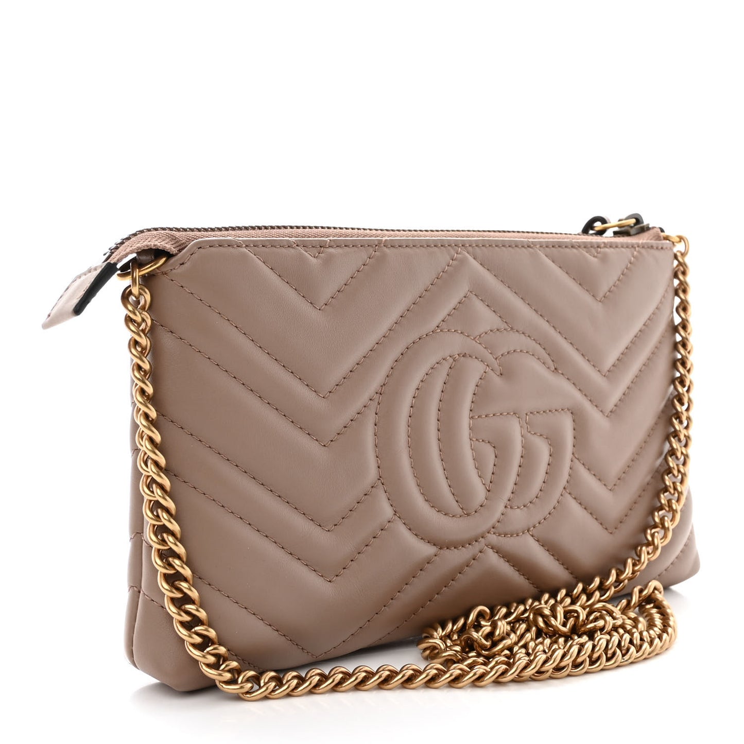 Calfskin Matelasse Mini GG Marmont Chain Bag Porcelain Rose