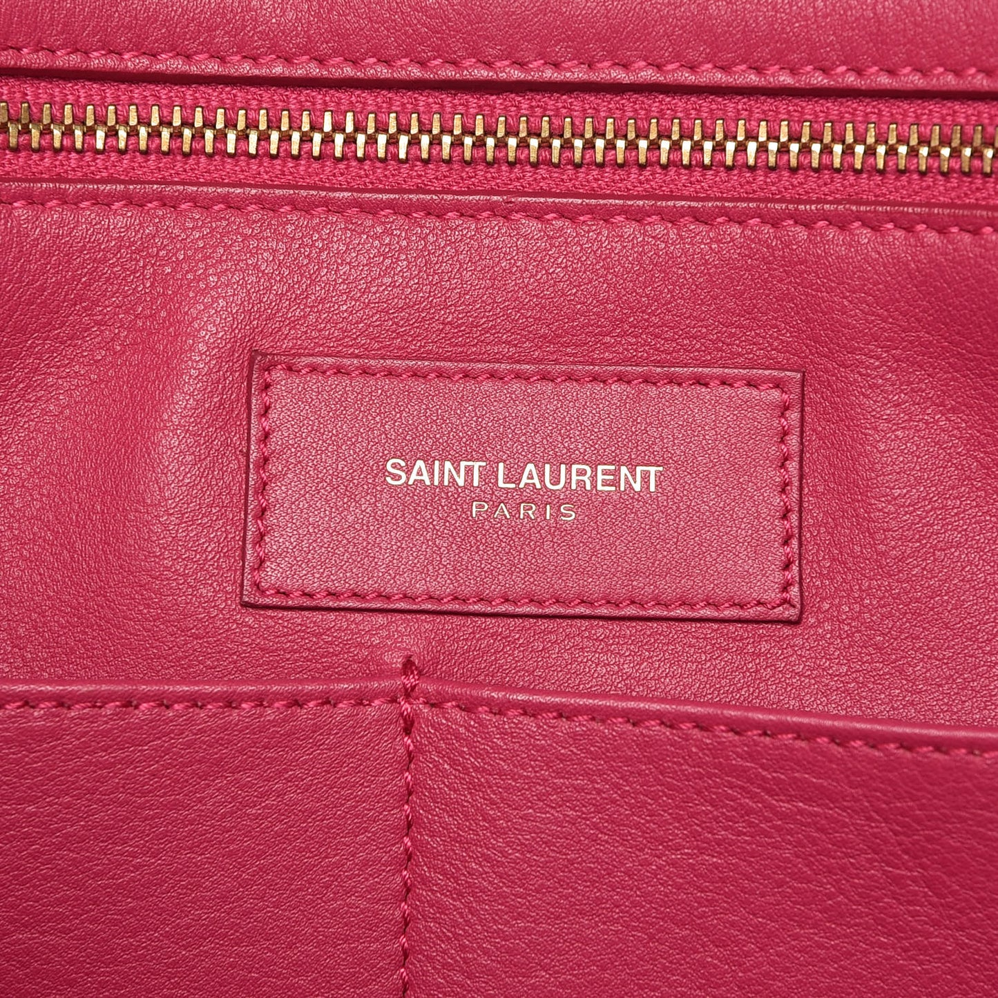 Calfskin Medium Classic Y Cabas Fuchsia