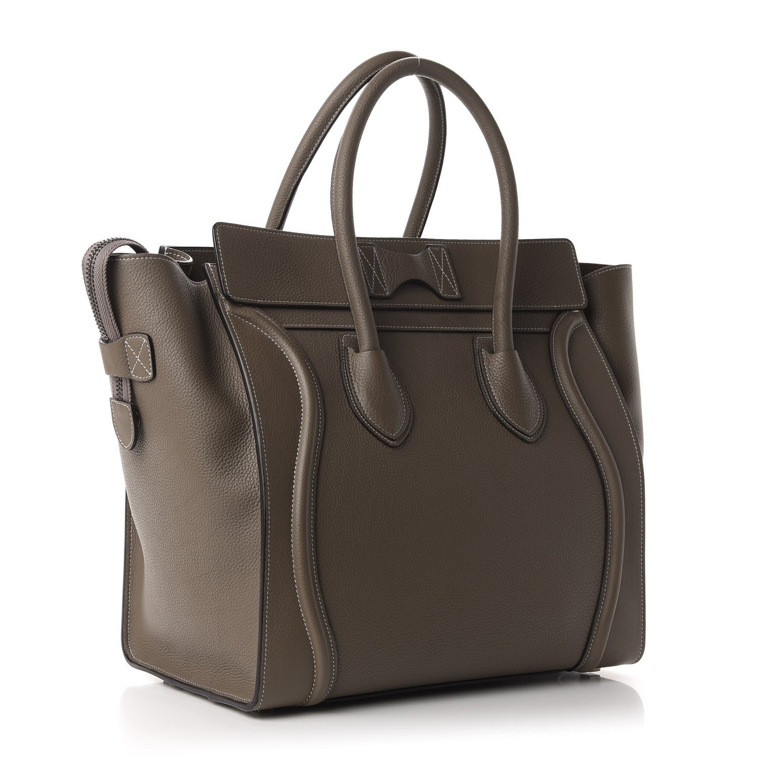 Celine Drummed Calfskin Mini Luggage Souris 3 of 9