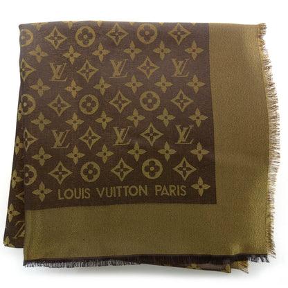 Louis Vuitton Silk Lurex Wool Monogram Shine Shawl Brown 1 of 5
