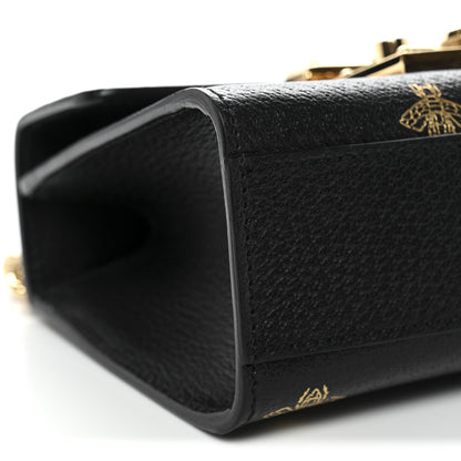 Gucci Grained Calfskin Bee Star Small Padlock Shoulder Bag Black 9 of 13