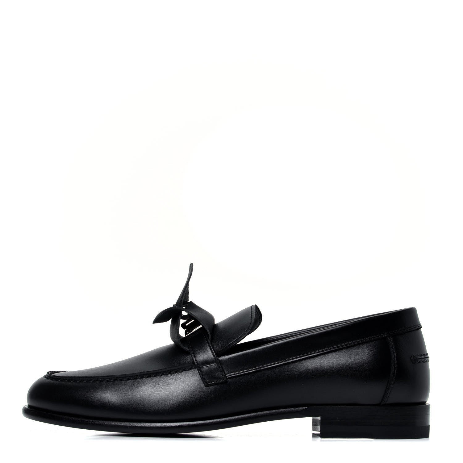 Hermes Calfskin Destin Loafers 37 Black 1 of 7