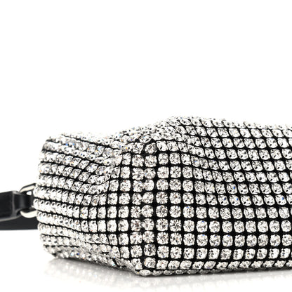 Alexander Wang Mesh Crystal Rhinestone Mini Heiress Pouch Black Silver 7 of 8
