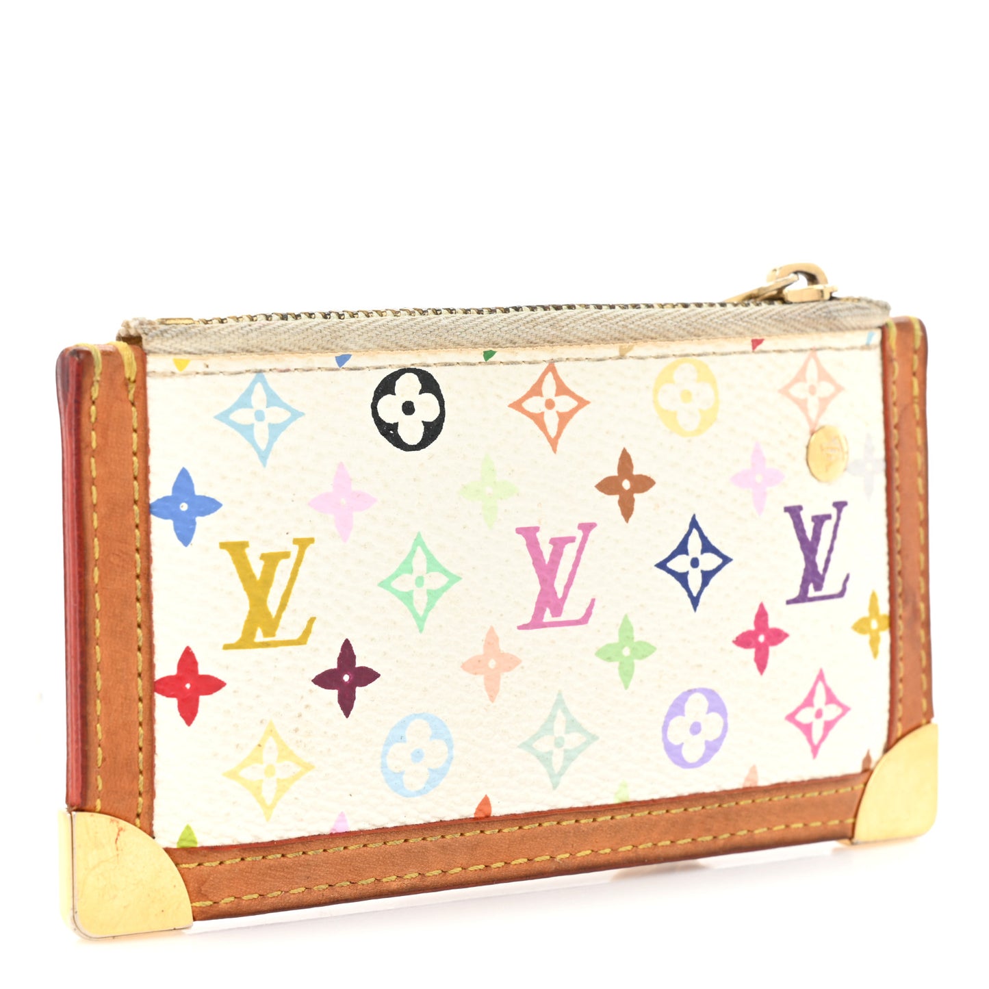 Monogram Multicolor Key Pouch White
