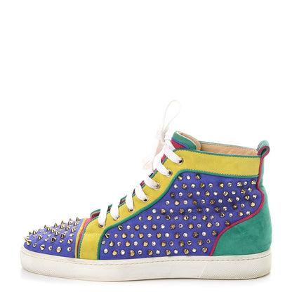 Christian Louboutin Mens Suede Louis Spikes Flat Sneakers 42 Multi 1 of 12