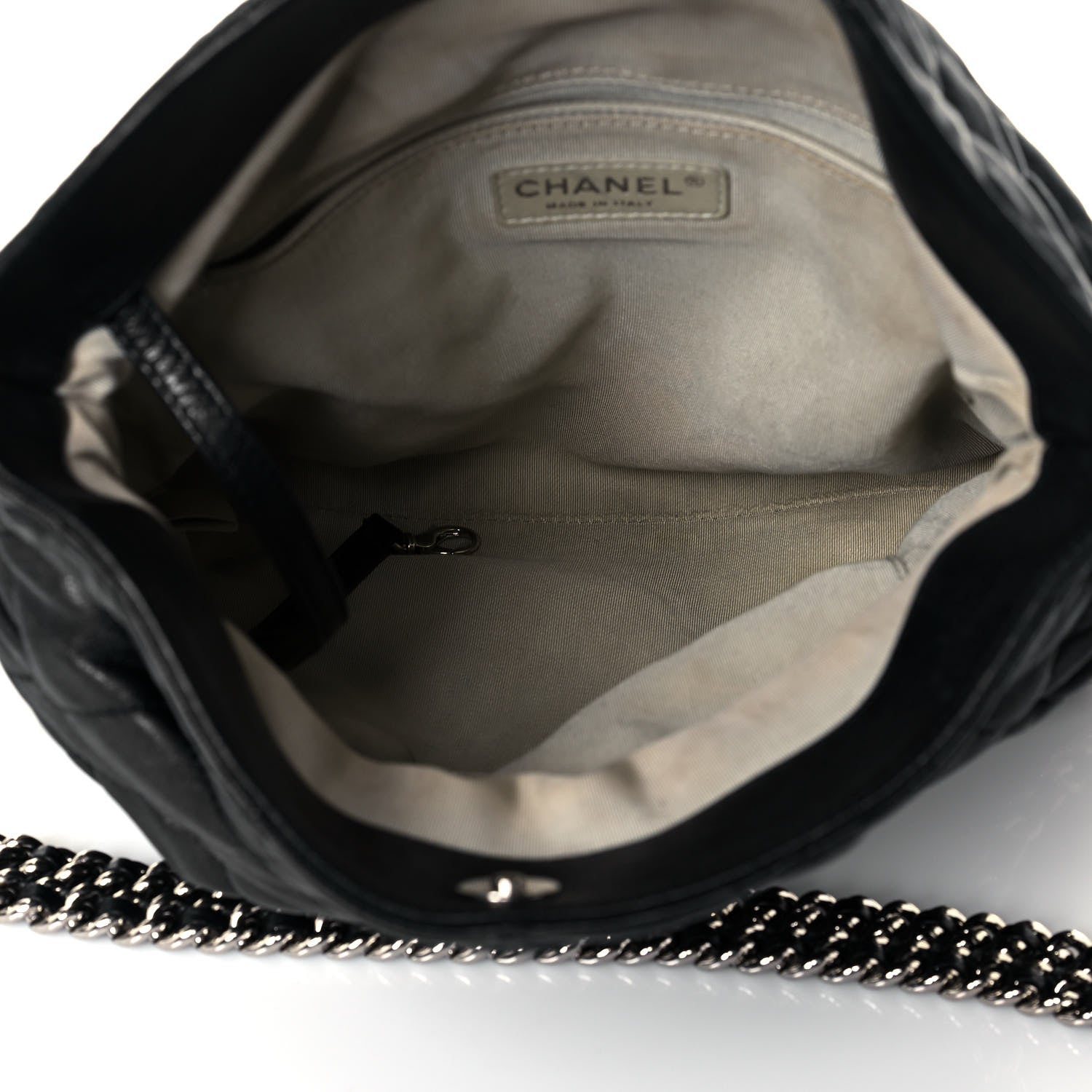 Chanel Washed Lambskin Chain Around Hobo Black 4 of 13
