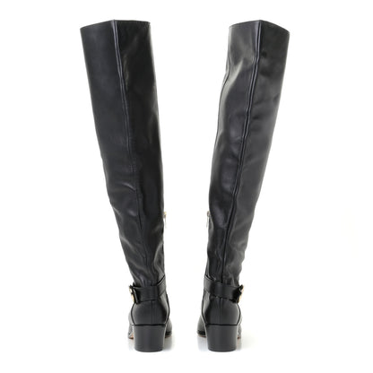 Jimmy Choo Calfskin Beca Knee High Boots 39 Black 4 of 10