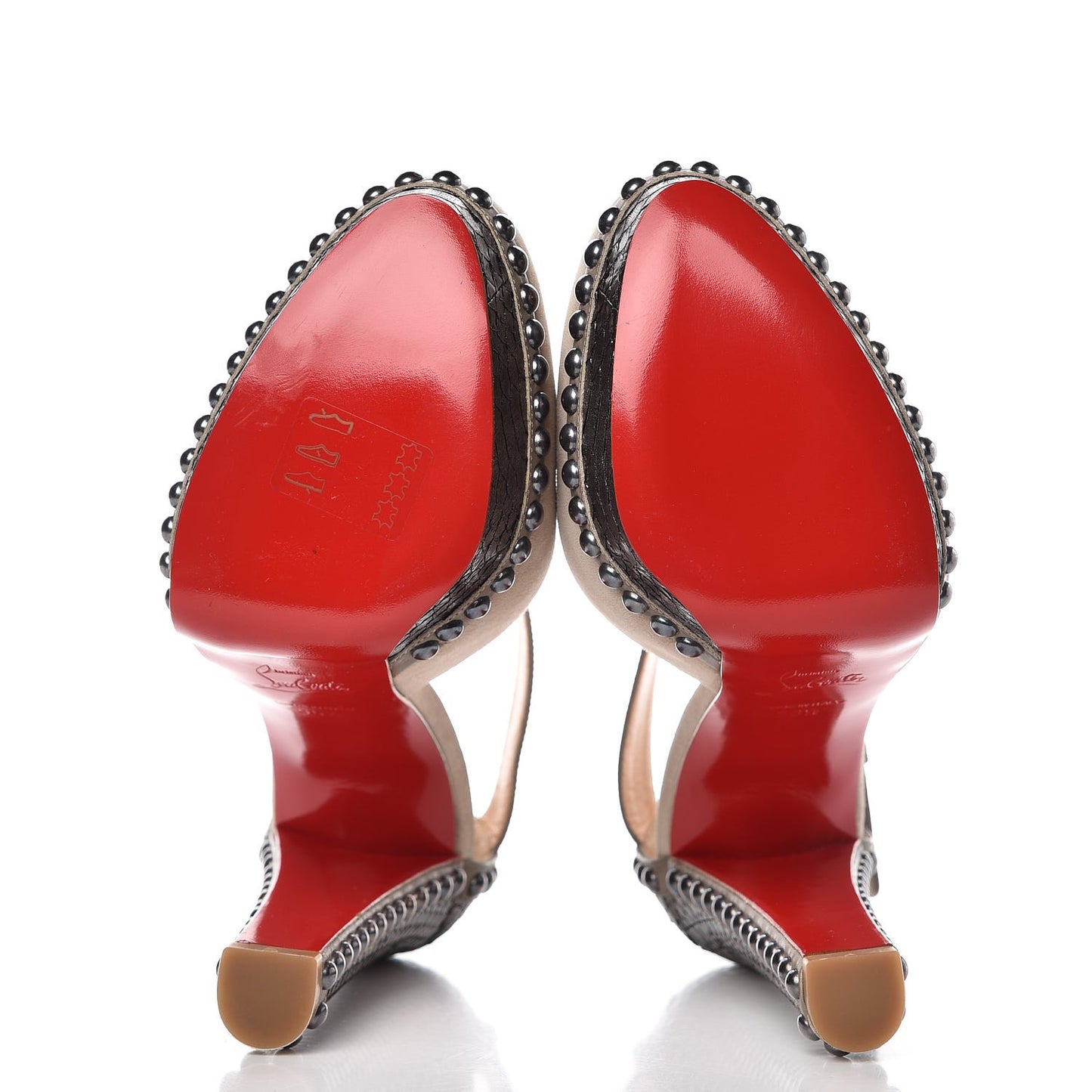 Suede Watersnake Studded Luxura 140 Platform Pumps 36.5 Peonia Silver