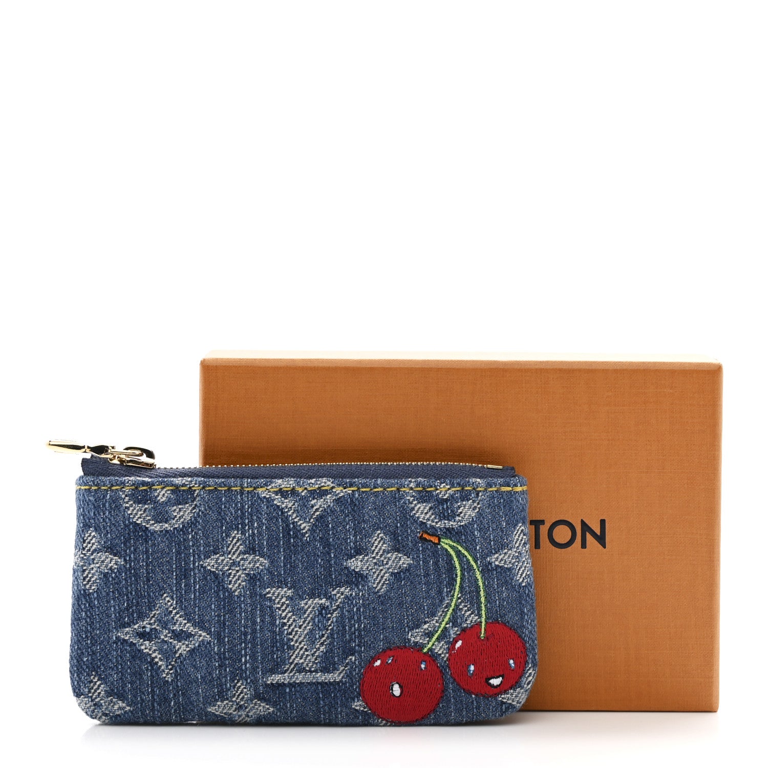 Louis Vuitton LV X TM Monogram Denim Cerises Key Pouch Blue 7 of 7